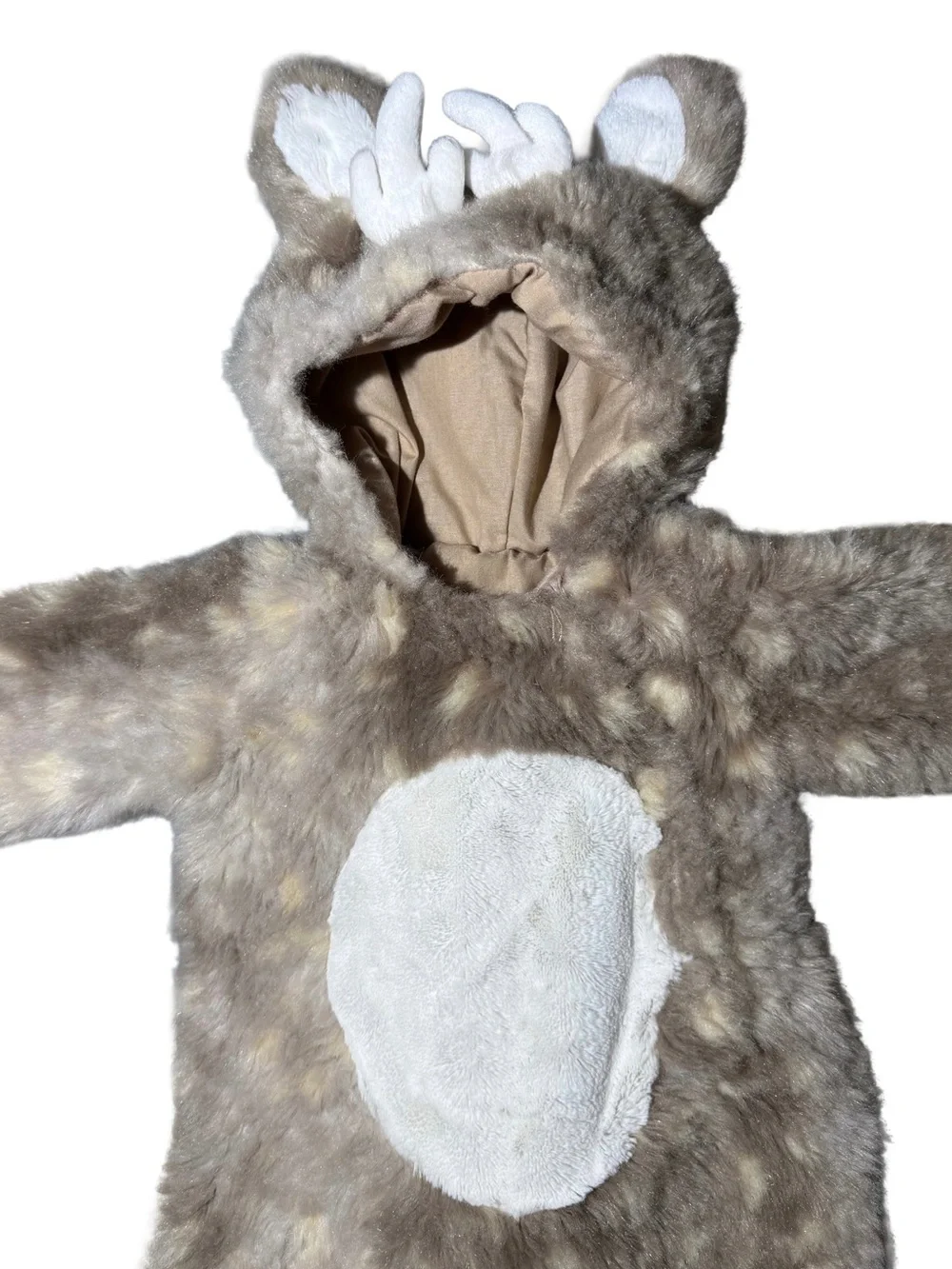 Pottery Barn Kids Woodland Fawn Costume 0-6 Months Gray/White Hooded Deer